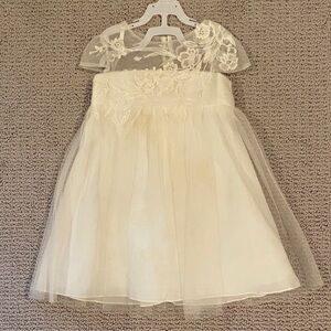David's Bridal Cream Kids Formal Dress